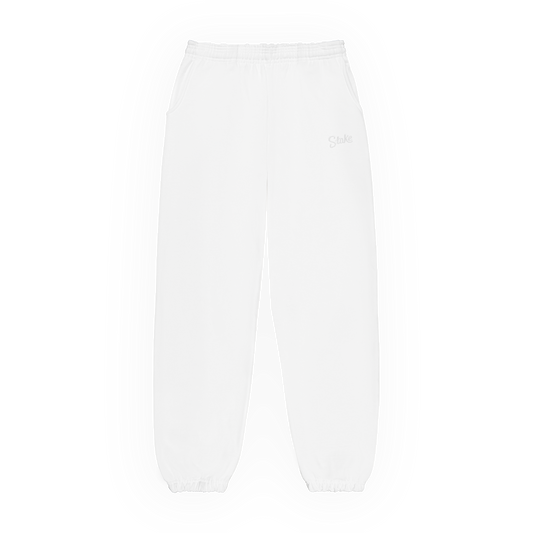 White on White Stake Sweatpant